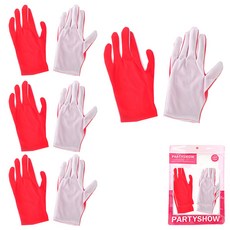 PARTYSHOW 活動用雙面加油手套, 紅 + 白, 4套