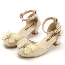 Rabbit Foot 女童水鑽蝴蝶繫帶跟涼鞋