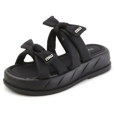 Petitje 女款蝴蝶結厚底繫帶穆勒拖鞋 Laneige 5cm