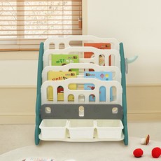 BeneBene 火箭幼兒寶寶正面書架收納架, 綠色, 4層