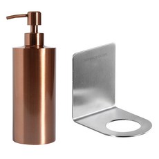 모나코올리브 스테인레스 샴푸 디스펜서 550ml + 모브 스텐 샴푸 린스 걸이 세트, 브론즈(디스펜서), 1세트