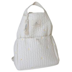 Ymmama 輕便絎縫尿布後背包, 雛菊刺繡