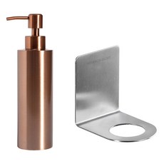 모나코올리브 스테인레스 샴푸 디스펜서 350ml + 모브 스텐 샴푸 린스 걸이 세트, 브론즈(디스펜서), 1세트