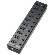 Nextu 10埠 Yoozen 獨立開關 多埠 附電源 USB集線器 710U3, 混合色, 1個