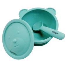 Bebelock 韓國製造 嬰幼兒用 Elpa 矽膠吸盤碗組, 薄荷綠, 1套