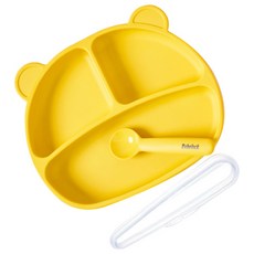 Bebelock 韓國製造 國產 嬰幼兒用 Elfa 矽膠吸附餐盤組, 1套, 芥末黃, Elfa吸附碗組(芥末黃1P)1956