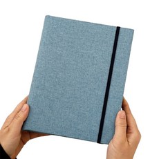 가죽 분리수납형 포토앨범 15cm, 블루, 50매