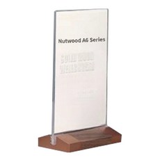 Pampas 胡桃原木 A型底座 壓克力菜單架 06 直式, 1個
