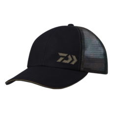 DAIWA 迷彩普拉半網帽釣魚帽 DC-7023, 黑色