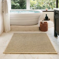 OURWORKS 蜂巢浴室地墊, 米色