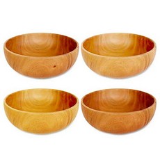 釜廚堂 桃花心木簡易沙拉碗 大 19cm, 混合顏色, 4個