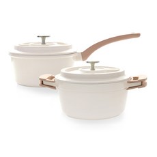 PRELUDE Induction Leche IH Cookware雙耳鍋 20cm+單柄鍋 18cm組, 1組, 雙水壺20cm+單水壺18cm, 粉色