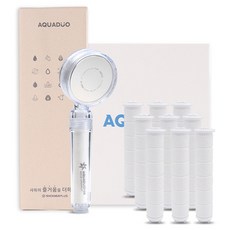 AQUADUO 過濾蓮蓬頭 + 沉澱物濾芯 12入組 SF-580R, 單一顏色, 1個