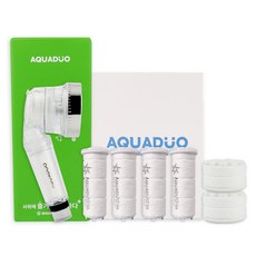 AQUADUO 廚房水龍頭過濾器+第1層替換濾芯 4入+第2層濾頭替換濾芯 2入組 SF-3000LED, 混色, 1組