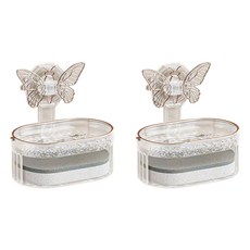 Dahaeyu Dahao 家用壁掛式瀝水海綿肥皂盒, 白色, 2個