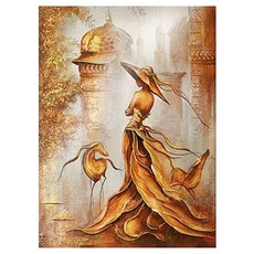 알로데 골드 빛 신사 숙녀 벽 장식 DIY 보석십자수 키트 70 x 90 cm 라운드, NO 05, 1세트