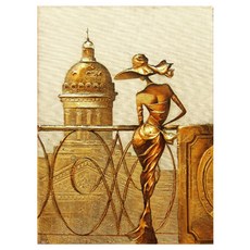 알로데 골드 빛 신사 숙녀 벽 장식 DIY 보석십자수 키트 70 x 90 cm 라운드, NO 12, 1세트