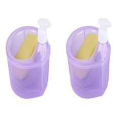 다해유 심플한 수세미 받침 세제통, 퍼플, 2개