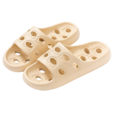 Gutting 防滑排水EVA浴室拖鞋, 1個, 奶茶色