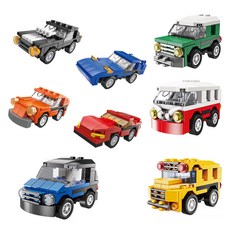 맘스아이 풀백 미니카 블록 8종 세트, 혼합색상, 1개