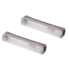 Khohimo 纖薄款透視網眼網紗筆袋 4W108, 2個, 灰色