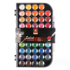 Allode 彩色固體水彩顏料 TYPE 01 黑色, 48色