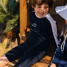 YALE KIDS 兒童學院風拼色防磨泳衣上下套裝 YJCCRUD23105