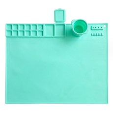 Allode 繪畫色彩調色盤繪圖墊 TYPE 04 薄荷綠 50 x 40 公分, 1個, 14格