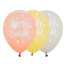 Sempertex 生日方形金色綜合氣球 30cm 50入組, 混色, 1套