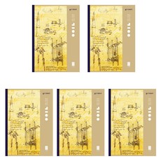 스탠다드 기백노트 잘펴지는노트 A4 라인노트 60매, 혼합색상, 5개