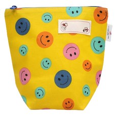 Chouchourroom 幼兒園防水漱口杯毛巾袋, 快樂微笑黃