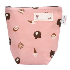 Chouchourroom 幼兒園防水漱口杯毛巾袋, 小熊粉