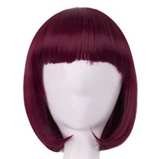 Maket Gamseong 派對彩色短假髮, 1個, 酒紅色