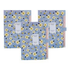 알로데 꽃무늬 스냅형 파일 케이스 3p 세트 23.5 x 32.5 x 1.7 cm, TYPE 03 블루, 1세트