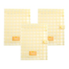 Allode 格紋搭扣式文件夾 3入組 24 x 32.5 x 1.7 cm, 1套, TYPE 01 黃色