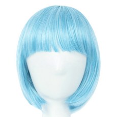 마켓감성 파티 컬러 단발 가발, 스카이, 1개