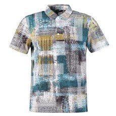 럭스골프 남성용 아날도바시니 페인팅 패턴 반팔 골프셔츠 ABMTS42324