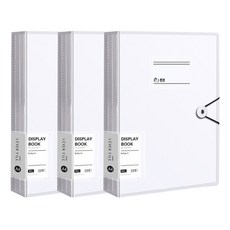 Allode 透明線扣 A4資料夾 80頁, 3個, 01 白色