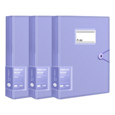 allode 透明線圈鈕扣 A4文件夾 30p, 3個, 05 紫色