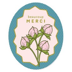 indi.k Merci 玫瑰貼紙, 100個, 混色