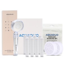 AQUADUO 過濾蓮蓬頭+ 沉積物濾芯 8入 + ACF頭部濾芯 2入 組合 SF-580R, 混合色, 1個