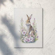 타공판닷컴 프린팅 타공판 인테리어용품 봄토끼 800 x 1200 mm, 1개, 혼합색상