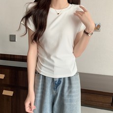 비비에모 여성용 뒷트임 셔링 포인트 티셔츠 06930