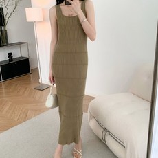 비비에모 딥라운드넥 골지 일자핏 원피스 06959