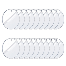 코히모 미술 공예 DIY 타공형 아크릴판 4W061 두께 2mm x 지름 50mm, 투명, 20개