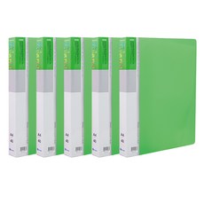 Youngoh O型環透明文件夾 40p, 綠色, 5個