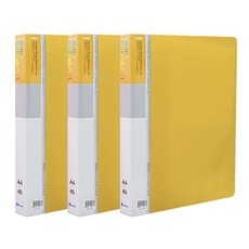 Youngoh 活頁透明文件夾 40頁, 黃色, 3個