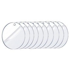 Khohimo 美術工藝DIY打孔式壓克力板 厚度2mm x 直徑100mm 4W061, 透明, 10個