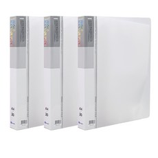 Youngoh 索引環式透明文件夾 20頁, 白色, 3個