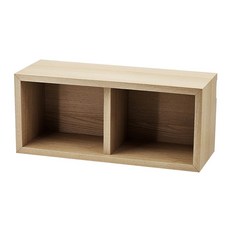 MetalKorea 韓國製造方形無支架壁掛層架 咖啡廳層架, 橡木色, 2層